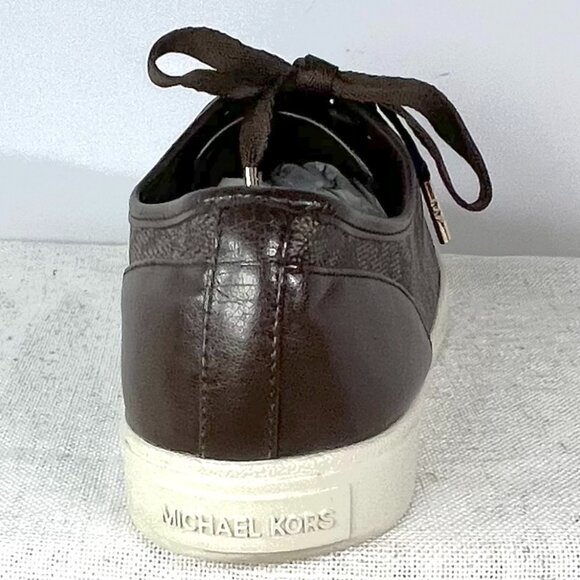 Michael Kors City Sneakers Brown Leather MK Logo Lace-Up Women’s Size 8.5M - Picture 12 of 16
